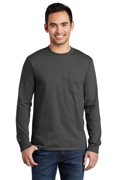 Port & Company- Port & Company® Tall Long Sleeve Essential Pocket Tee. PC61LSPT-Medtech- 3