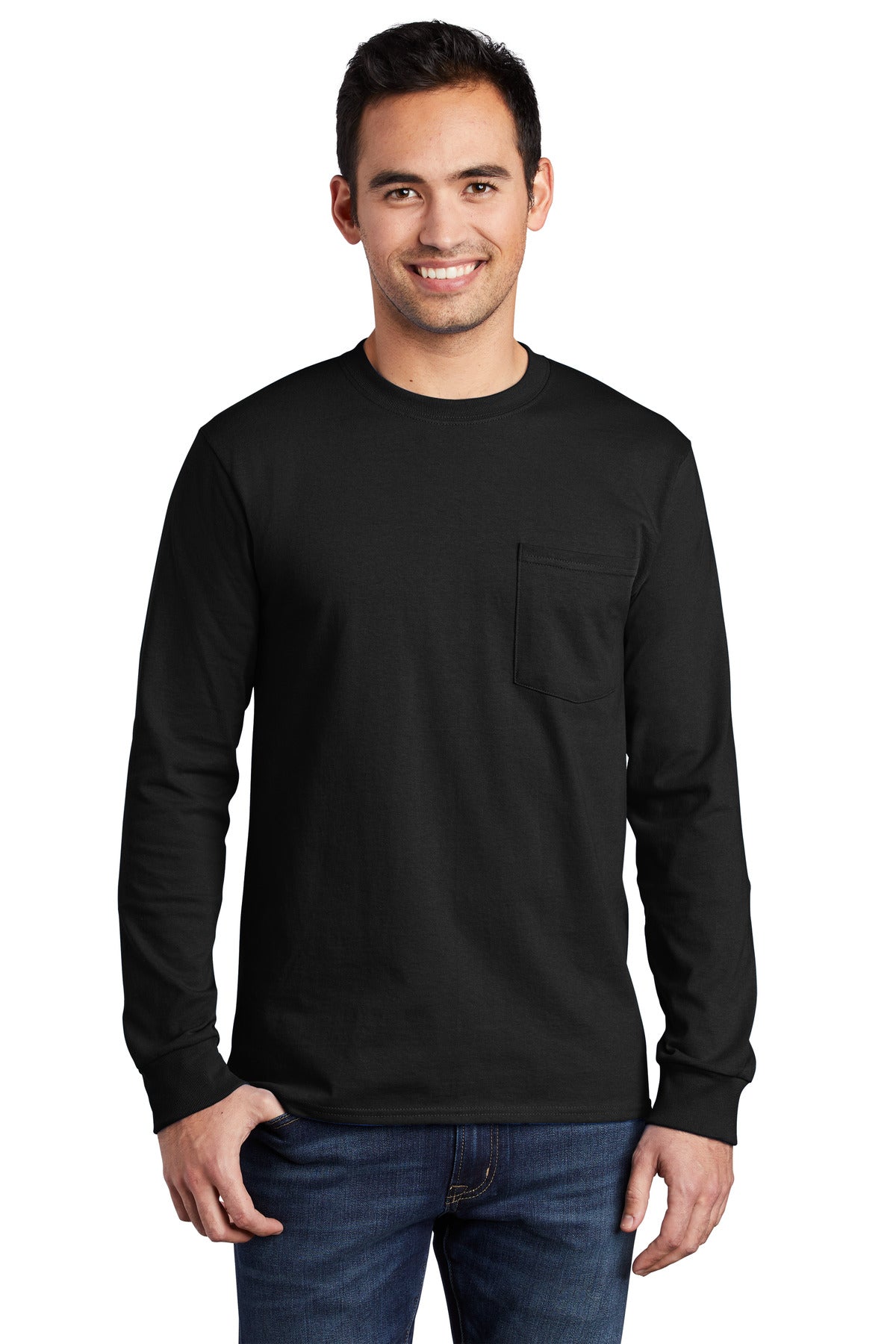 Port & Company- Port & Company® Tall Long Sleeve Essential Pocket Tee. PC61LSPT-Medtech- 4