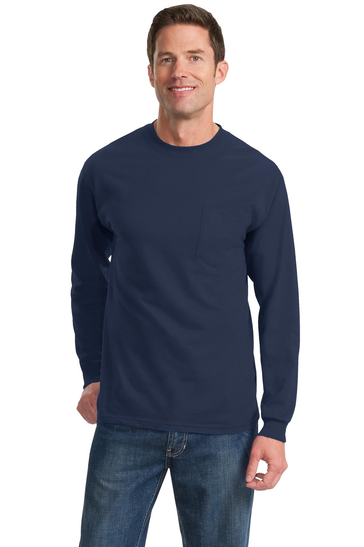 Port & Company- Port & Company® Tall Long Sleeve Essential Pocket Tee. PC61LSPT-Medtech- 6