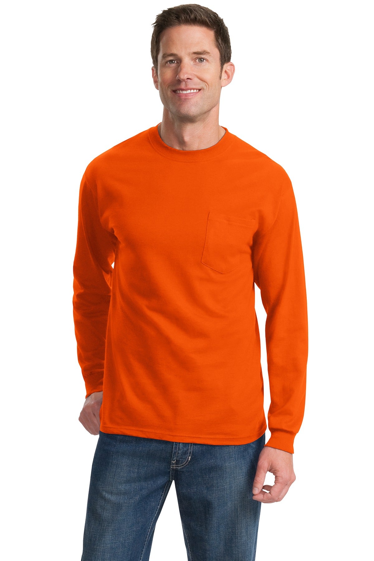 Port & Company- Port & Company® Tall Long Sleeve Essential Pocket Tee. PC61LSPT-Medtech- 7