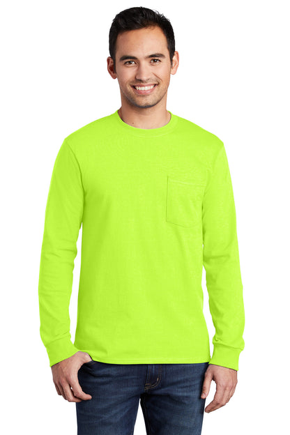 Port & Company- Port & Company® - Long Sleeve Essential Pocket Tee. PC61LSP-Medtech- 10