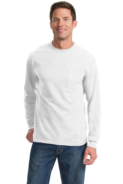 Port & Company- Port & Company® - Long Sleeve Essential Pocket Tee. PC61LSP-Medtech- 12