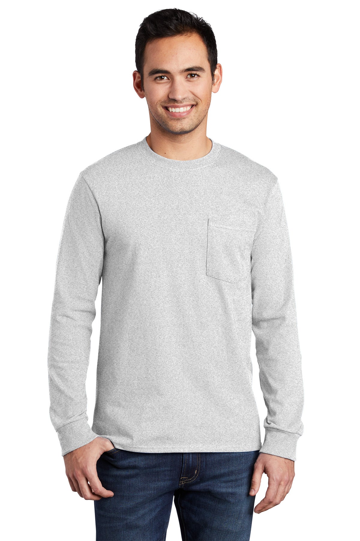 Port & Company- Port & Company® - Long Sleeve Essential Pocket Tee. PC61LSP-Medtech- 1