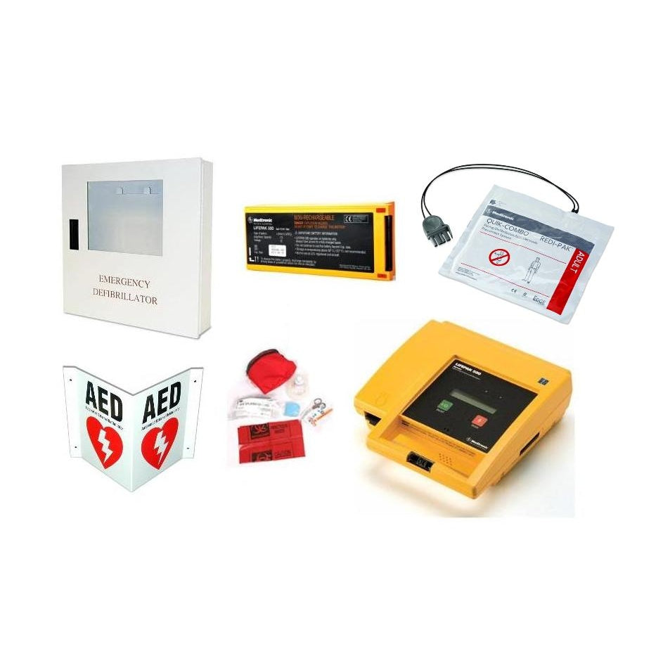 Physio-Control LIFEPAK® 500 Biphasic with Wall Cabinet Package, Recertified