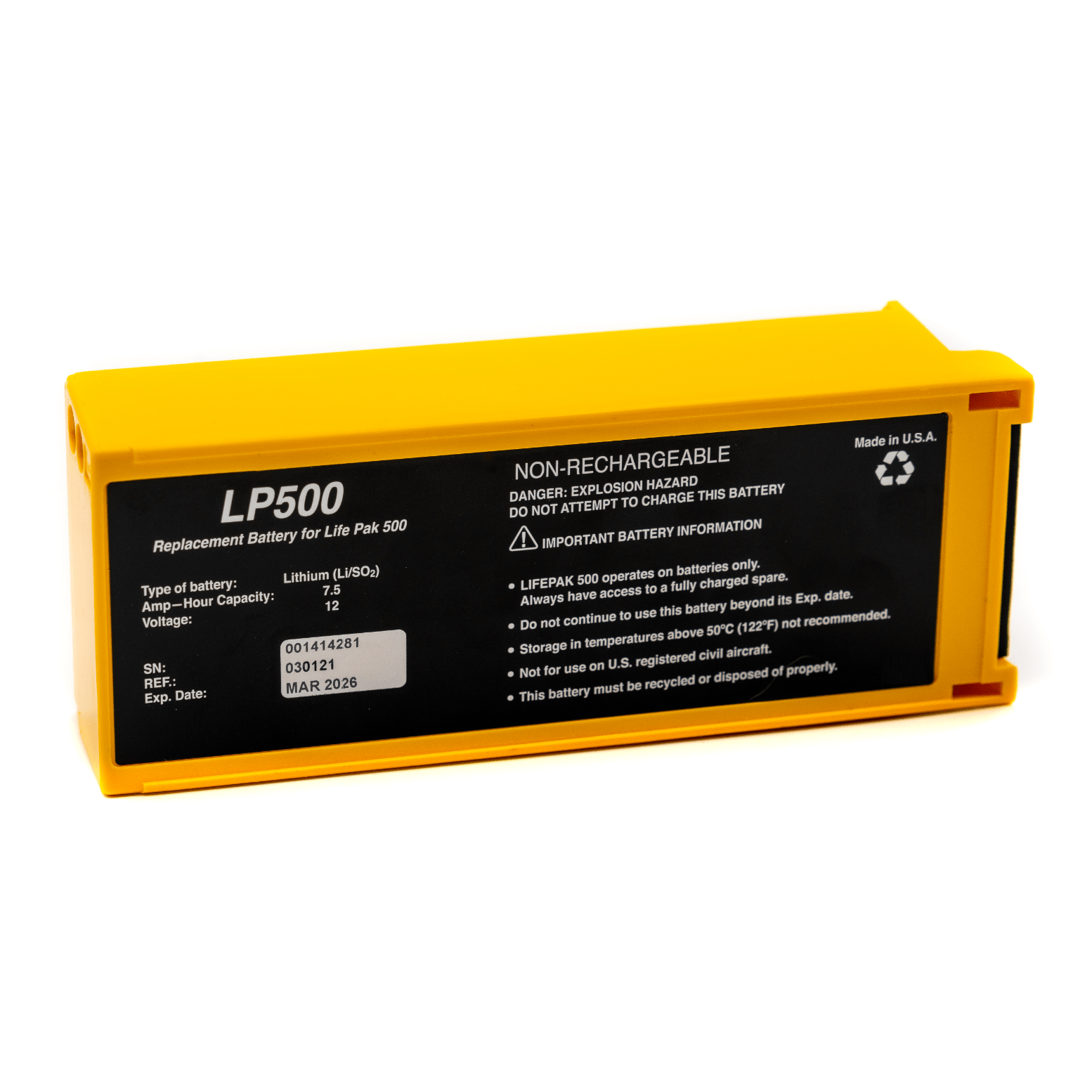 Physio-Control LIFEPAK® 500 Non-Rechargeable Battery by Caretech®