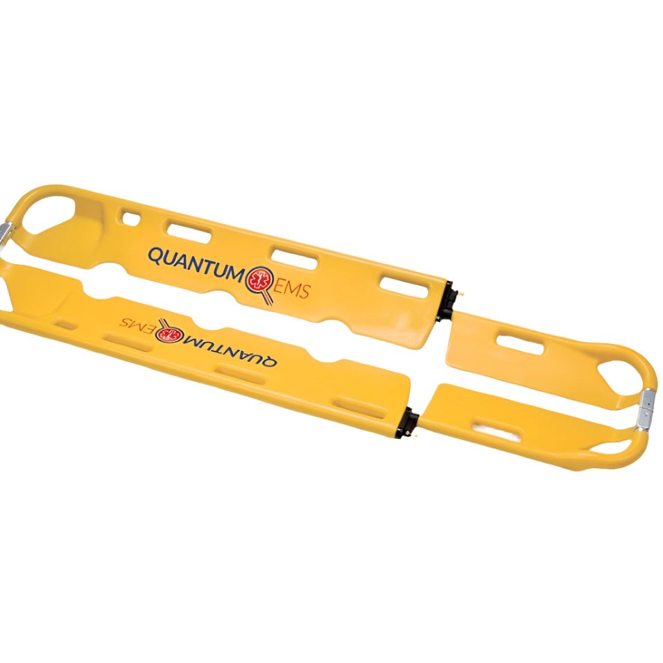 Quantum EMS Scoop Stretcher with Restraints, Plastic, Yellow