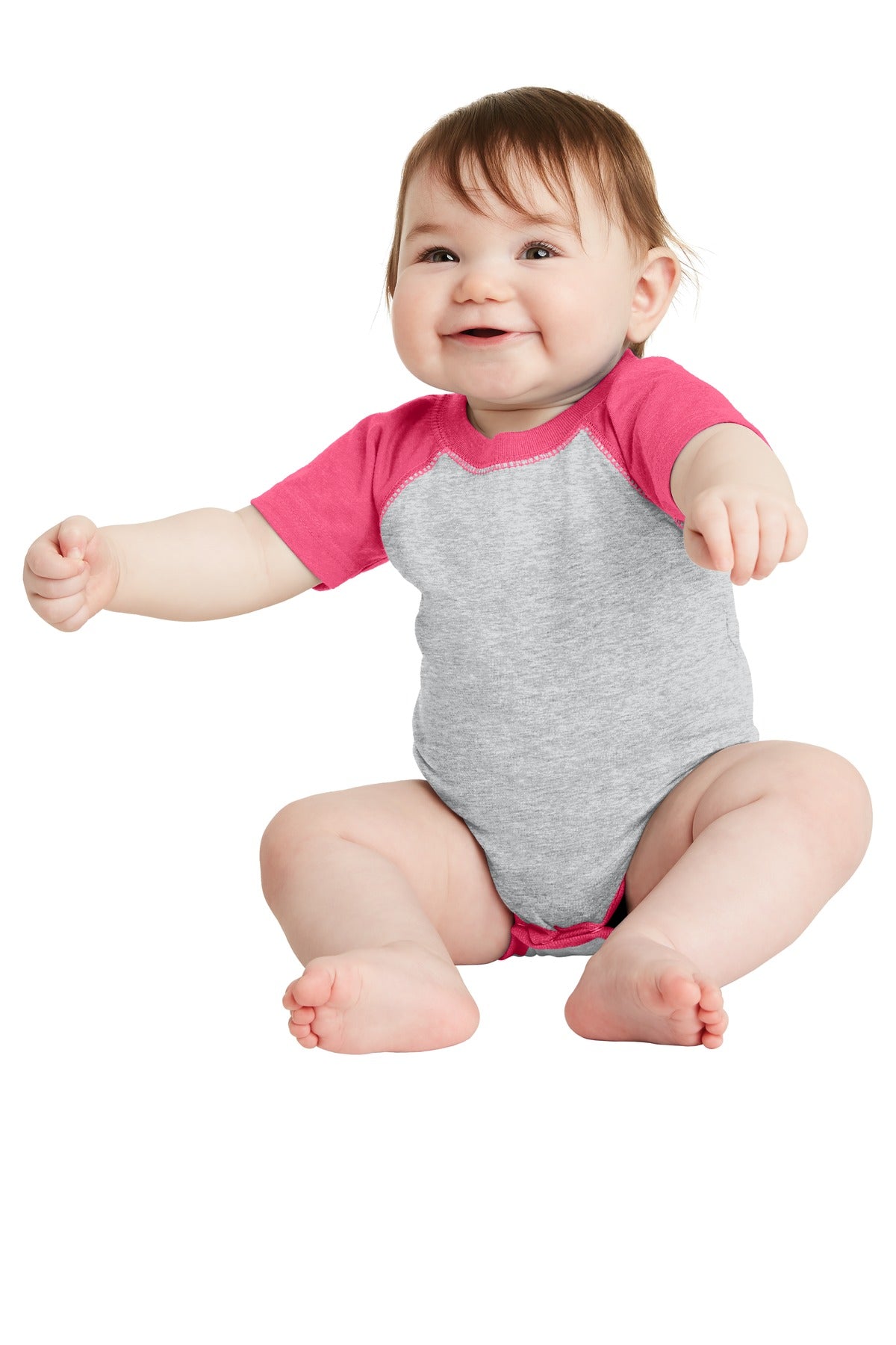 Rabbit Skins- Rabbit Skins™ Infant Baseball Fine Jersey Bodysuit. RS4430-Medtech- 1