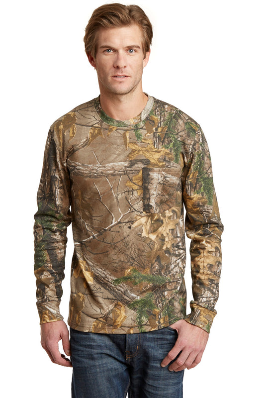 Russell Outdoors- Russell Outdoors&#8482; Realtree® Long Sleeve Explorer 100% Cotton T-Shirt with Pocket. S020R-Medtech- 1