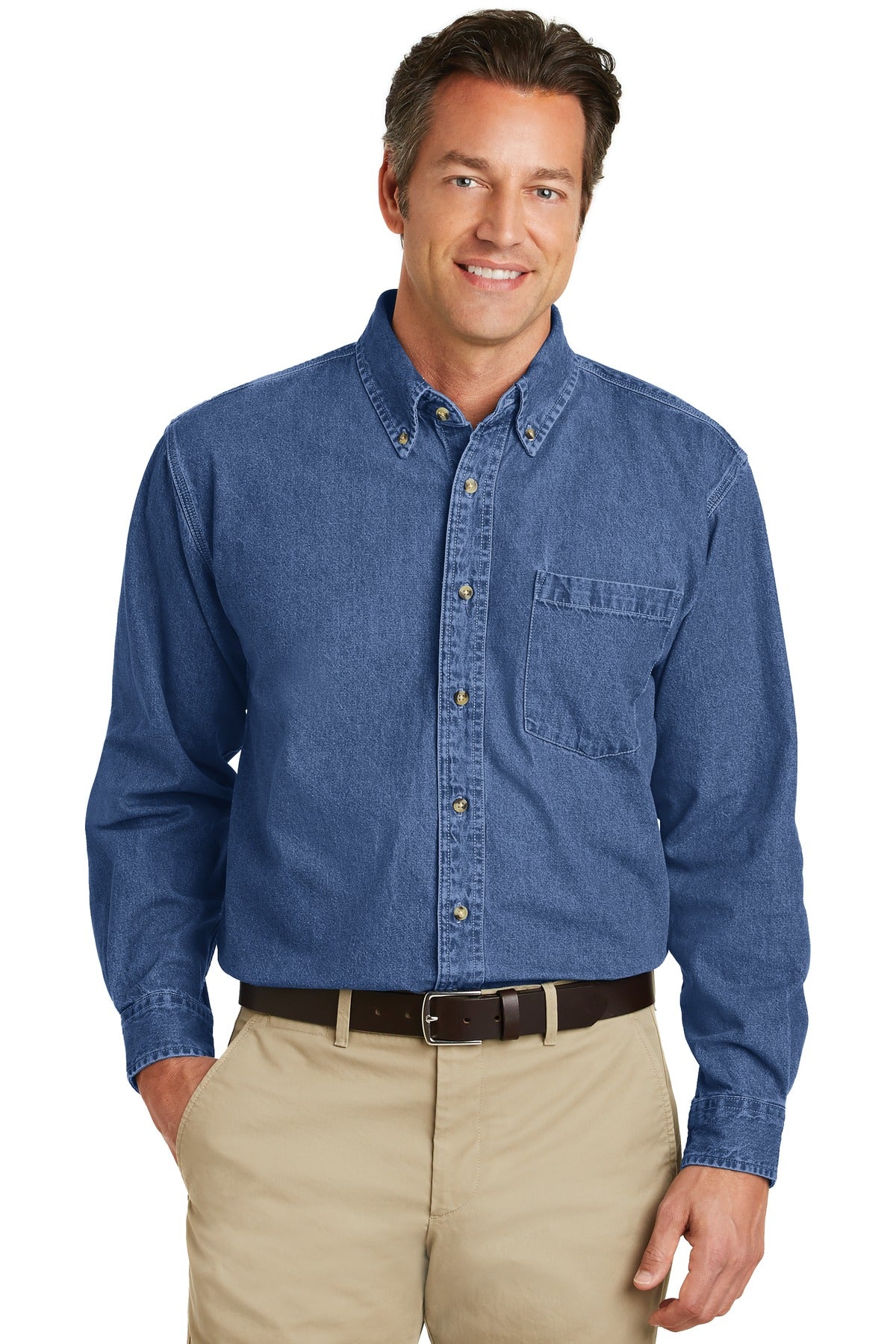 Port Authority- Port Authority® Heavyweight Denim Shirt. S100-Medtech- 1