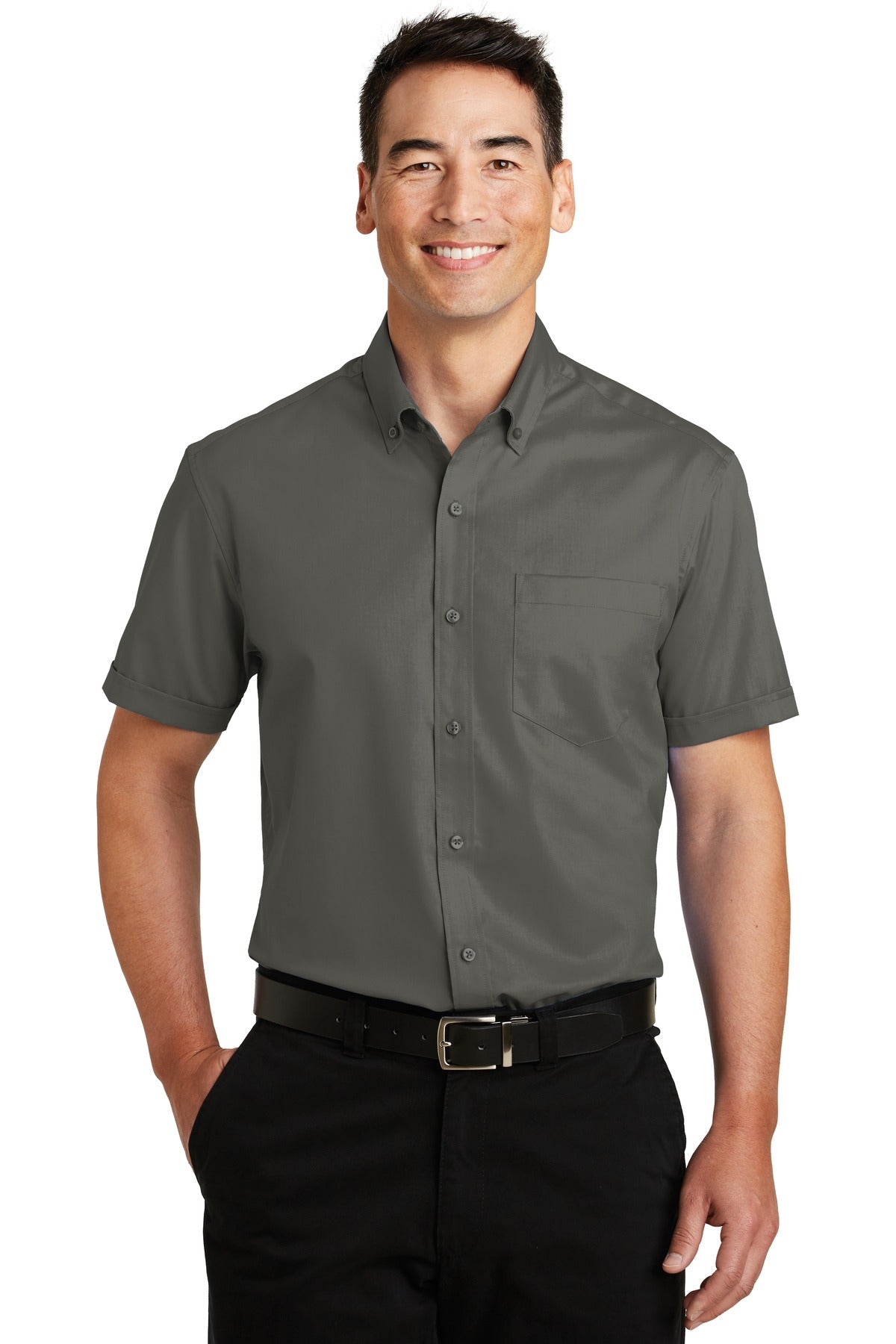 Port Authority- Port Authority® Short Sleeve SuperPro™ Twill Shirt. S664-Medtech- 3