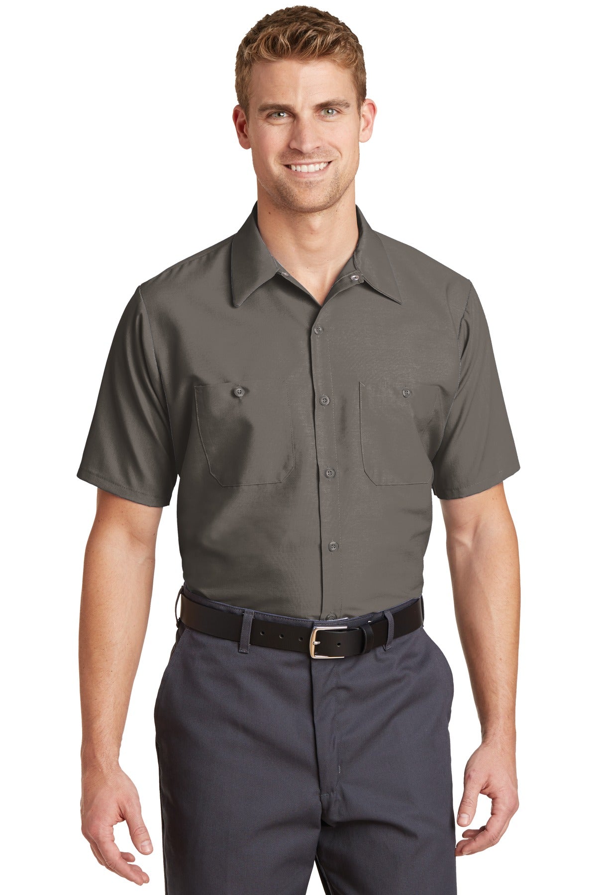 Red Kap- Red Kap® Long Size, Short Sleeve Industrial Work Shirt. SP24LONG-Medtech- 3