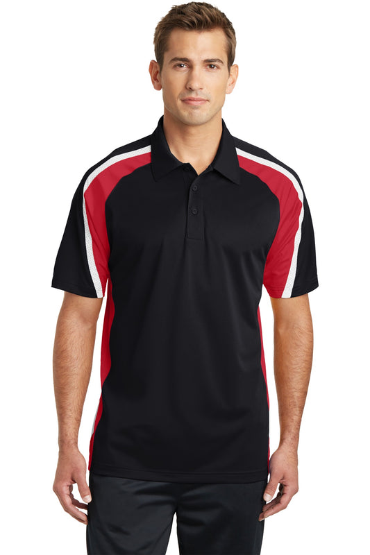 Sport-Tek- Sport-Tek® Tricolor Micropique Sport-Wick® Polo. ST654-Medtech- 1