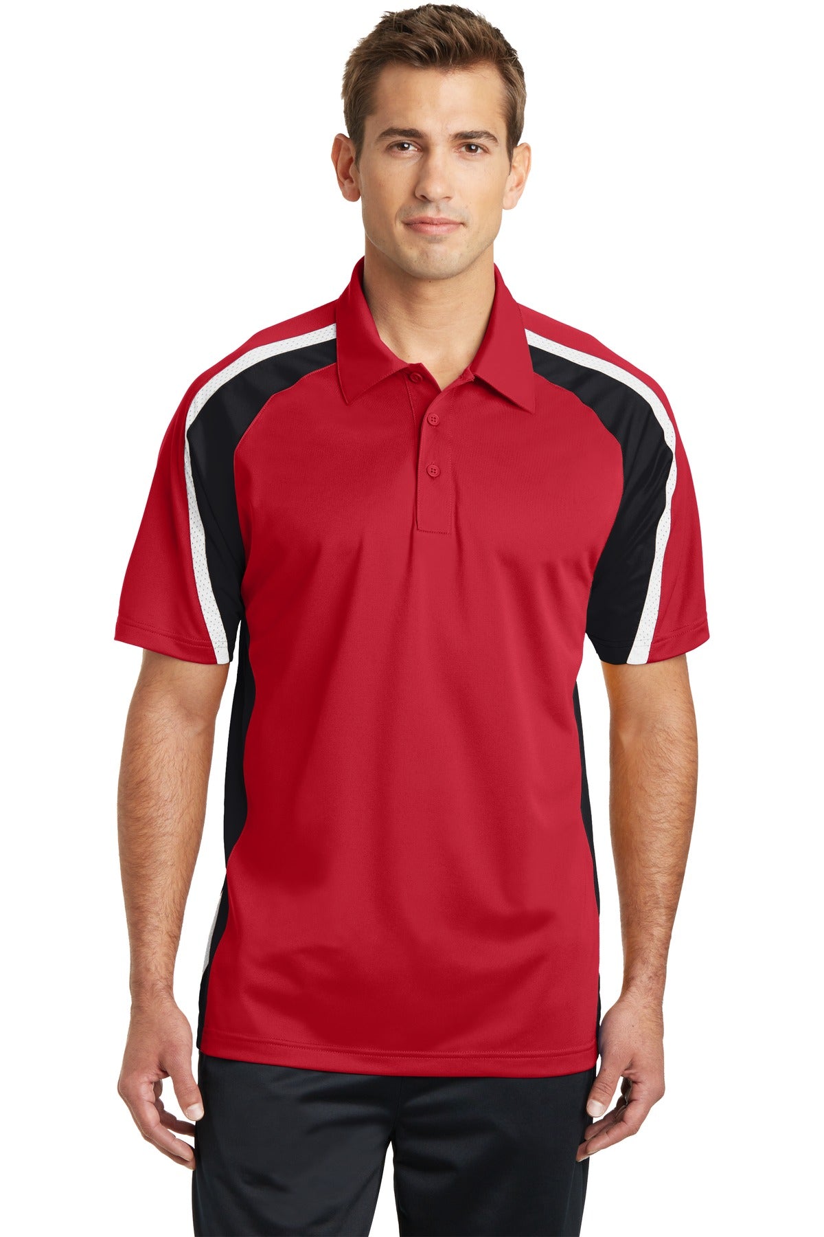 Sport-Tek- Sport-Tek® Tricolor Micropique Sport-Wick® Polo. ST654-Medtech- 2