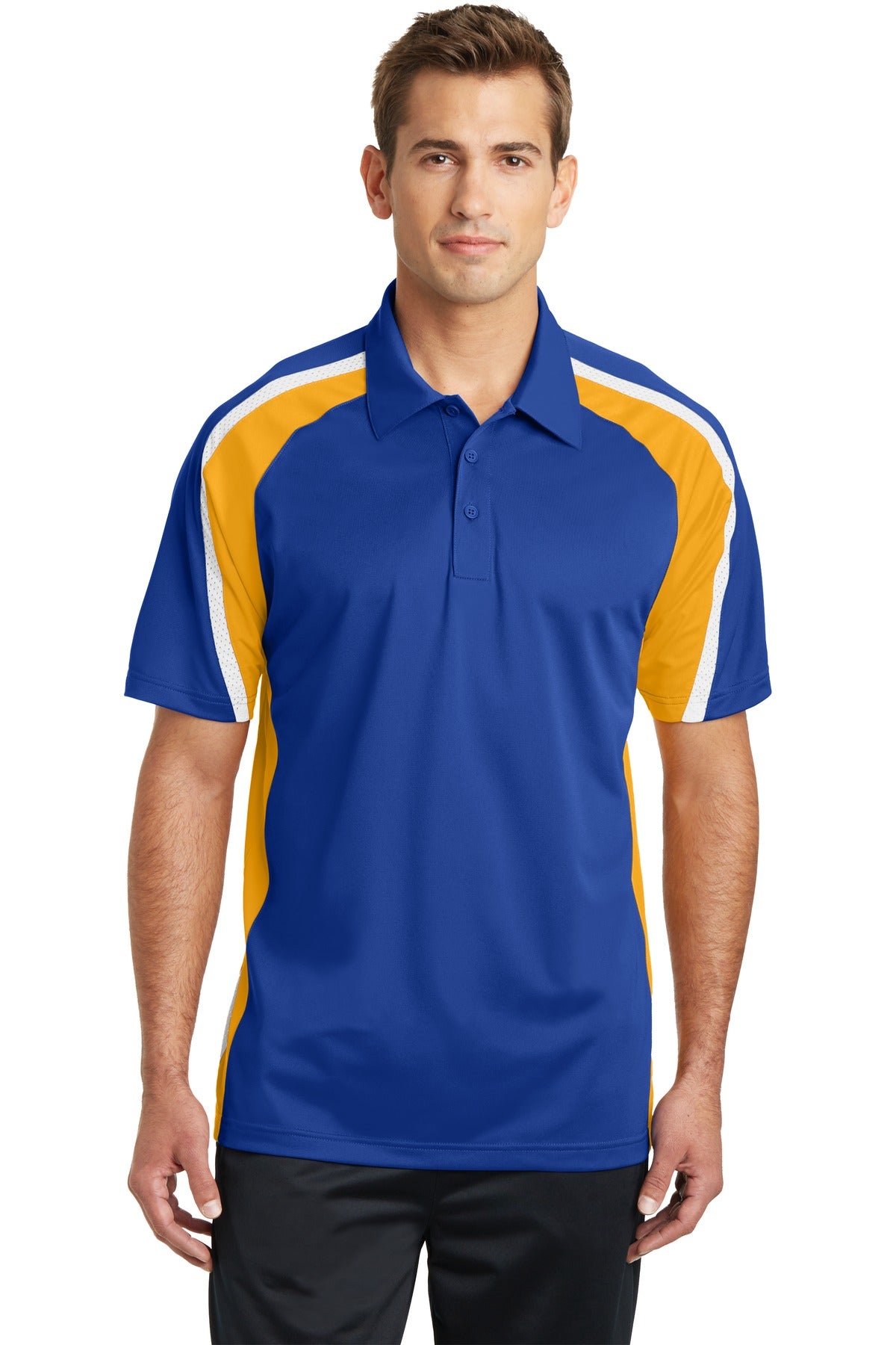 Sport-Tek- Sport-Tek® Tricolor Micropique Sport-Wick® Polo. ST654-Medtech- 3