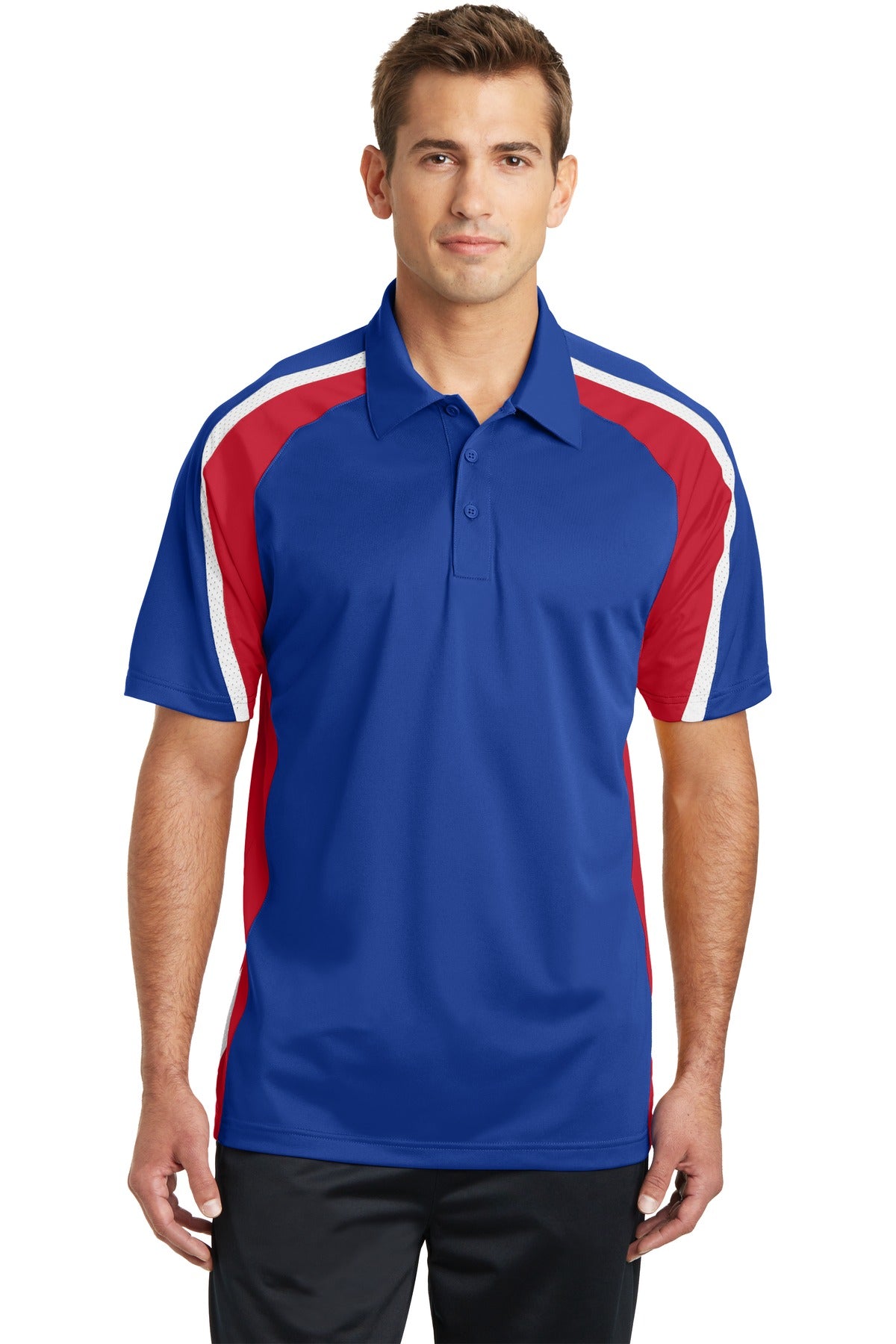 Sport-Tek- Sport-Tek® Tricolor Micropique Sport-Wick® Polo. ST654-Medtech- 4