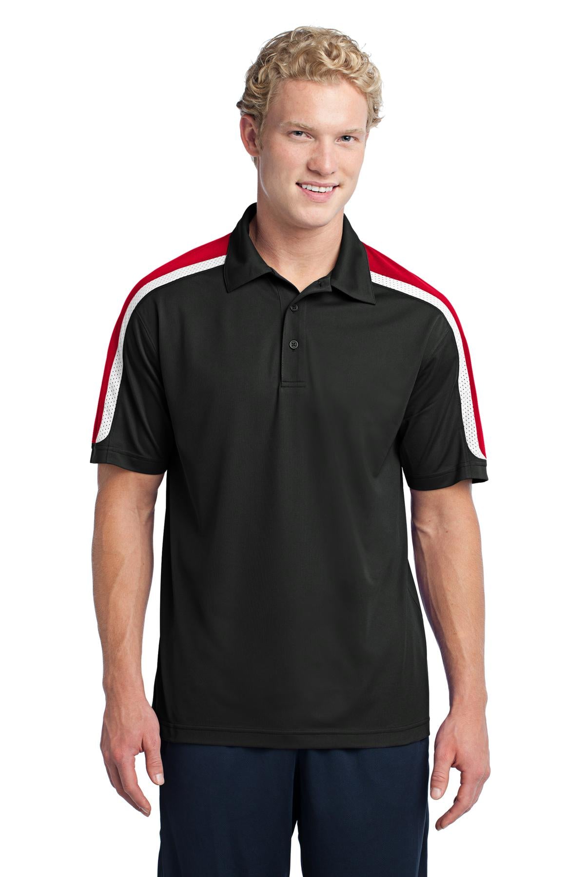 Sport-Tek- Sport-Tek® Tricolor Shoulder Micropique Sport-Wick® Polo. ST658-Medtech- 2