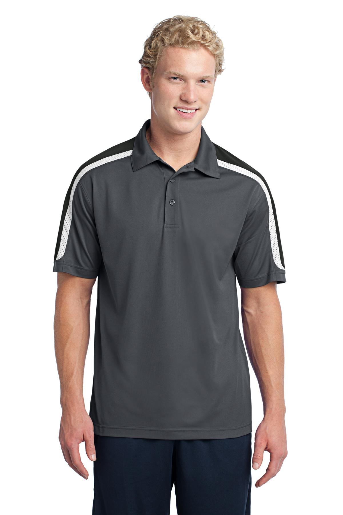 Sport-Tek- Sport-Tek® Tricolor Shoulder Micropique Sport-Wick® Polo. ST658-Medtech- 4