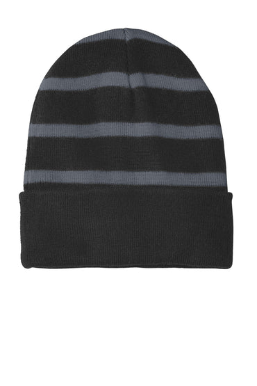 Sport-Tek- Sport-Tek® Striped Beanie with Solid Band. STC31-Medtech- 2