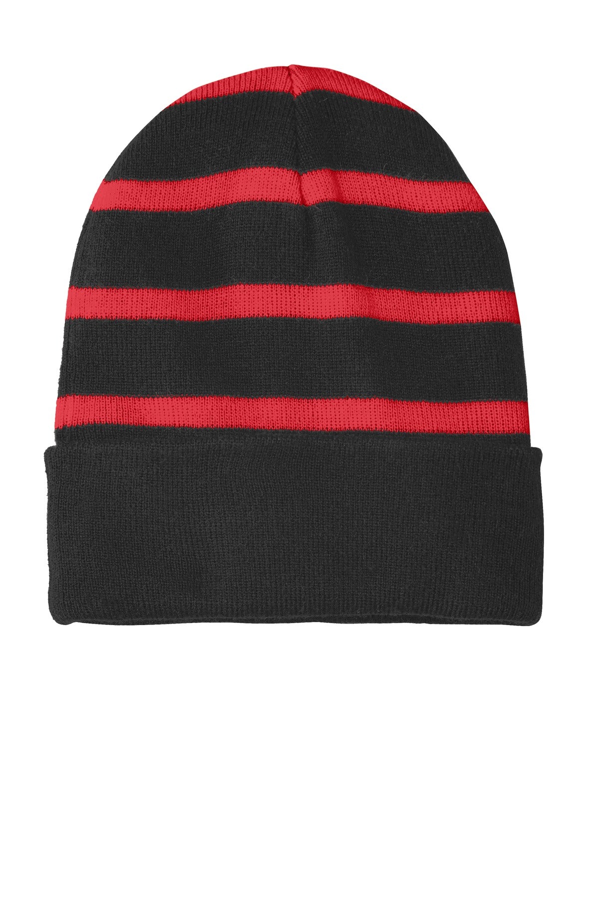 Sport-Tek- Sport-Tek® Striped Beanie with Solid Band. STC31-Medtech- 3