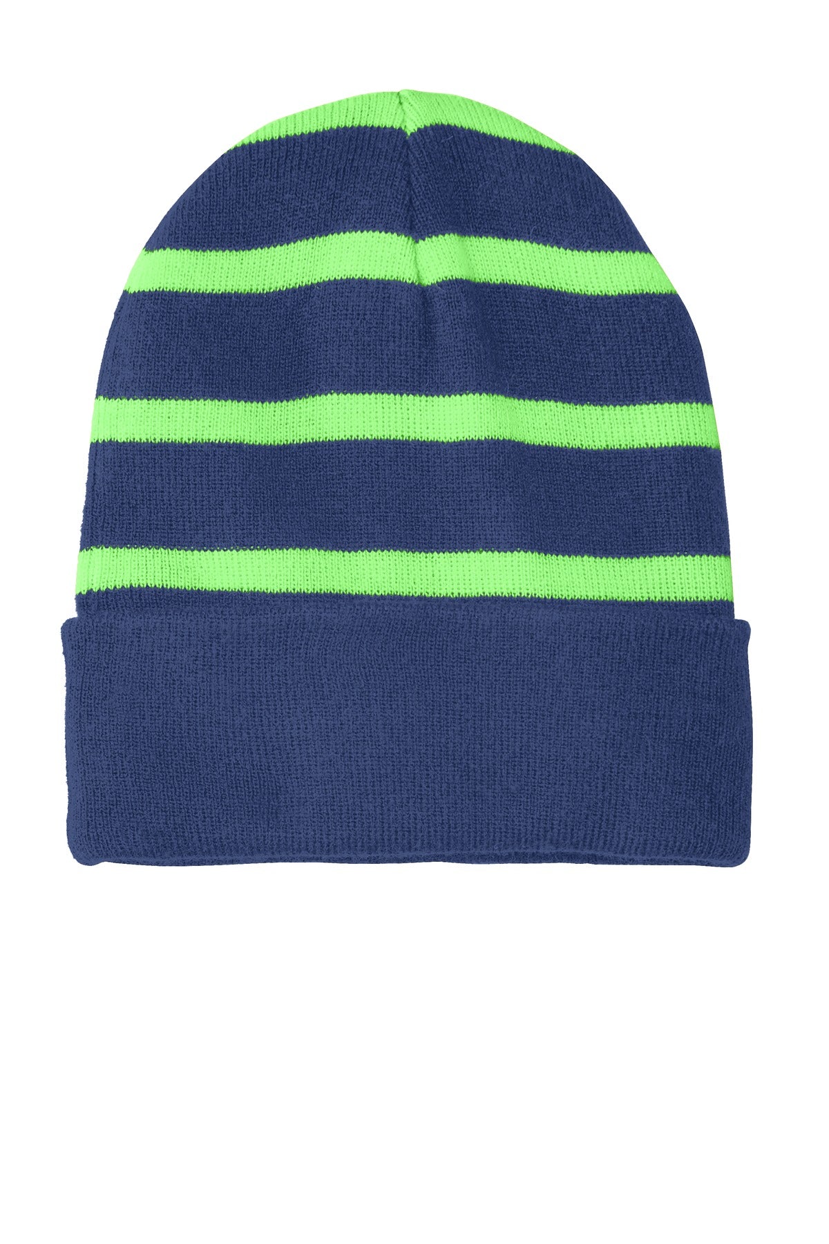 Sport-Tek- Sport-Tek® Striped Beanie with Solid Band. STC31-Medtech- 6