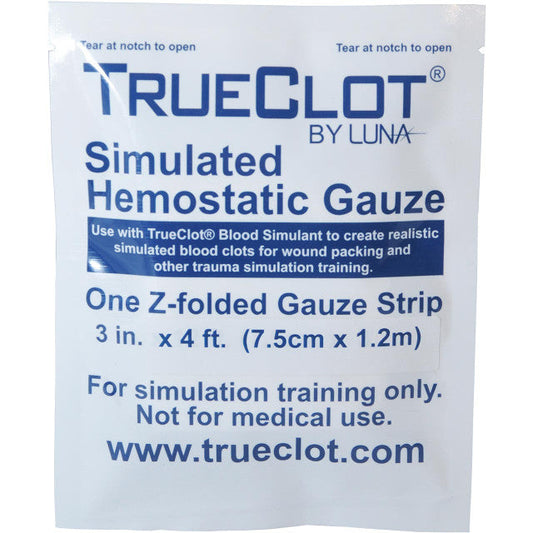 Simulated Hemostatic Gauze, 4 Ft, Z-Folded