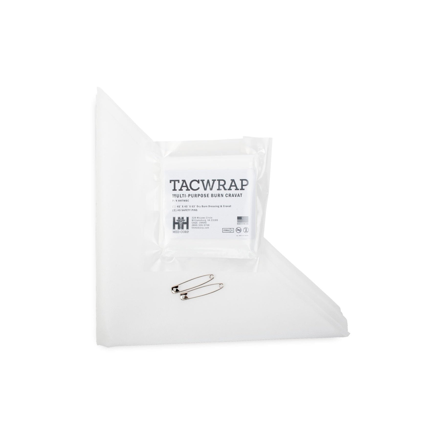 Tactical Multi Bandage w/ 12"x12" pad - White 8" case of 80