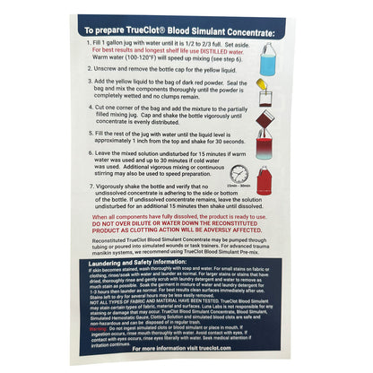 TrueClot® Blood Simulant Concentrate, Gallon