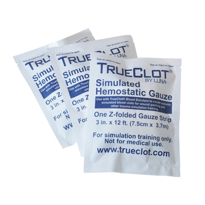 TrueClot® Simulated Hemostatic Gauze, 12ft, Z-Packed, 3-Pack