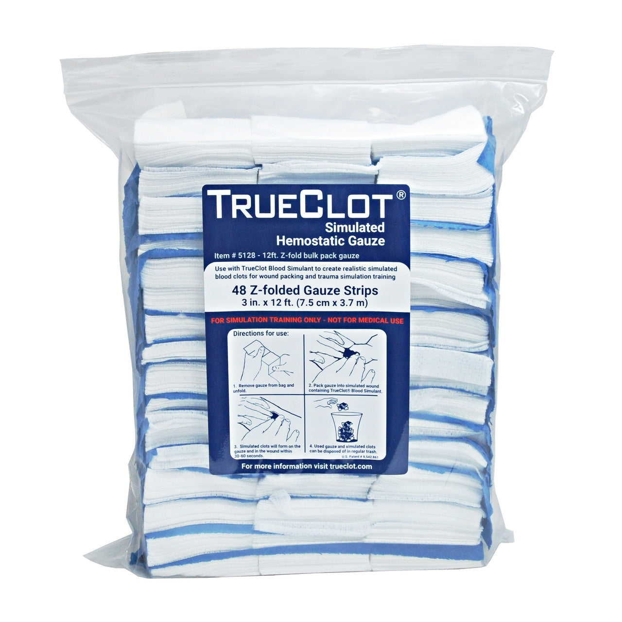 TrueClot Simulated Hemostatic Gauze Bulk Pack