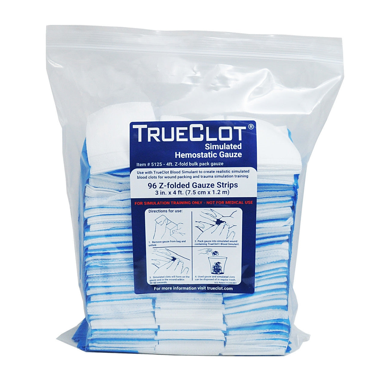 TrueClot Simulated Hemostatic Gauze Bulk Pack