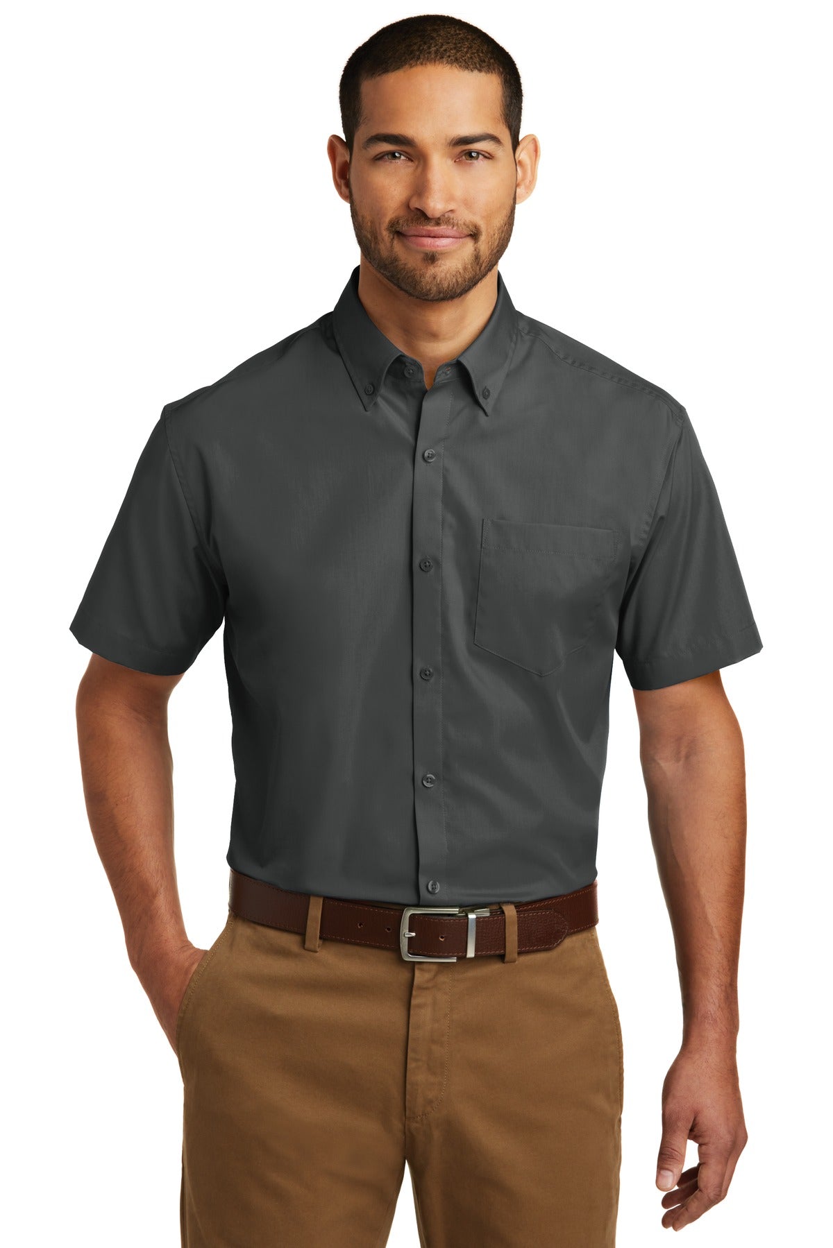 Port Authority- Port Authority® Short Sleeve Carefree Poplin Shirt. W101-Medtech- 2