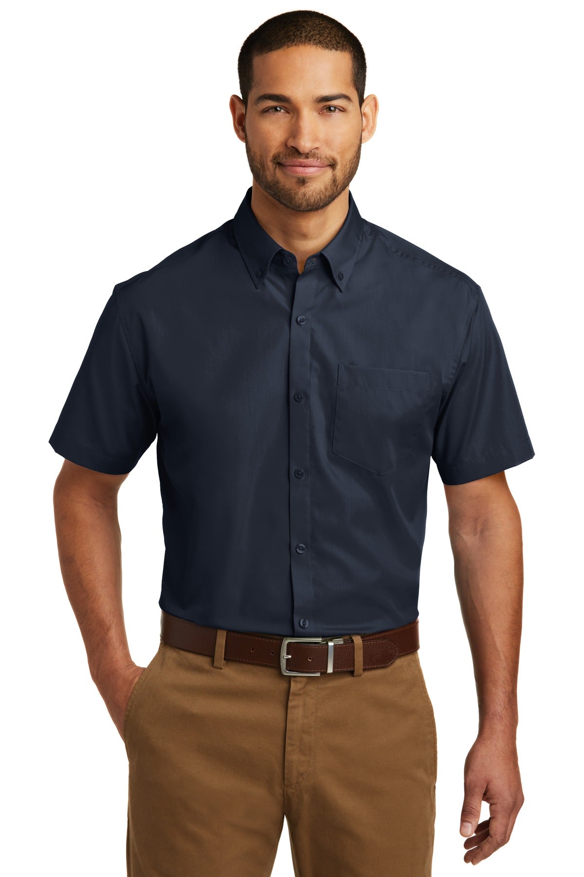 Port Authority- Port Authority® Short Sleeve Carefree Poplin Shirt. W101-Medtech- 3