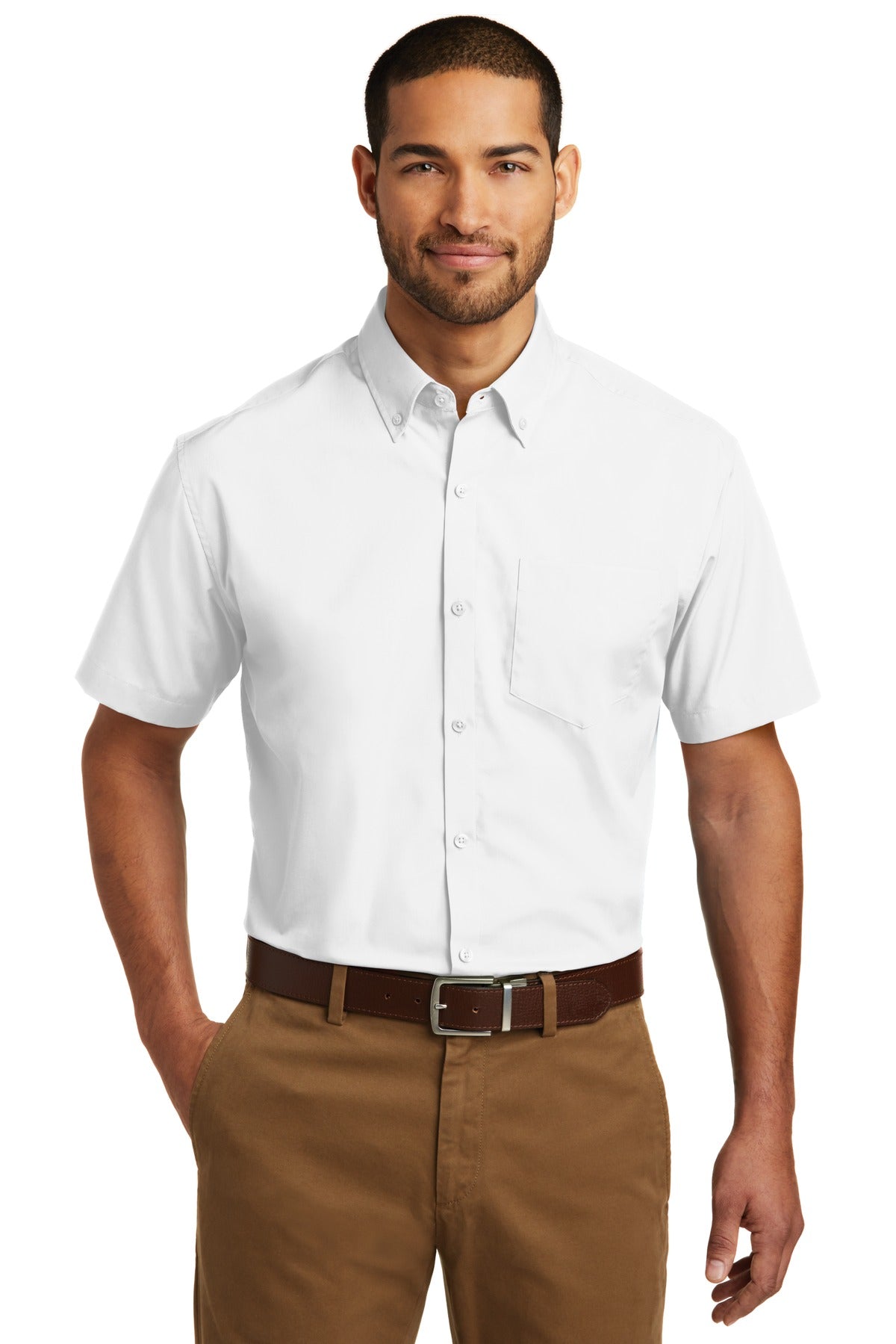 Port Authority- Port Authority® Short Sleeve Carefree Poplin Shirt. W101-Medtech- 5