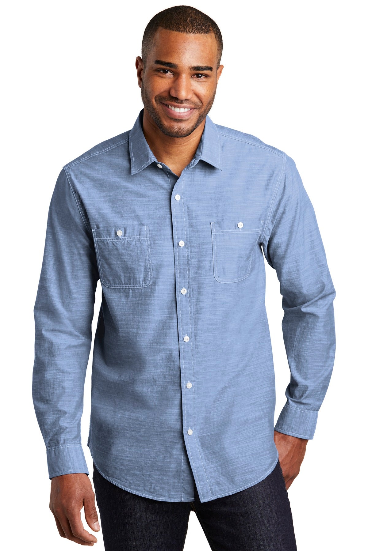 Port Authority- Port Authority® Slub Chambray Shirt. W380-Medtech- 2