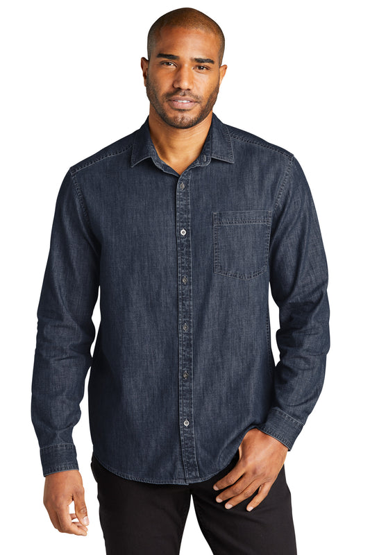 Port Authority- Port Authority® Long Sleeve Perfect Denim Shirt W676-Medtech- 1