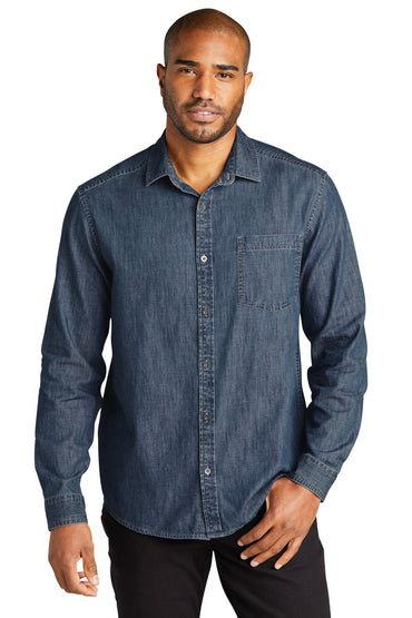 Port Authority- Port Authority® Long Sleeve Perfect Denim Shirt W676-Medtech- 2