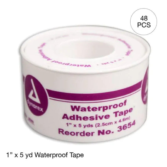 Waterproof First Aid Tape in Case 1" x 5 yd Case of 48