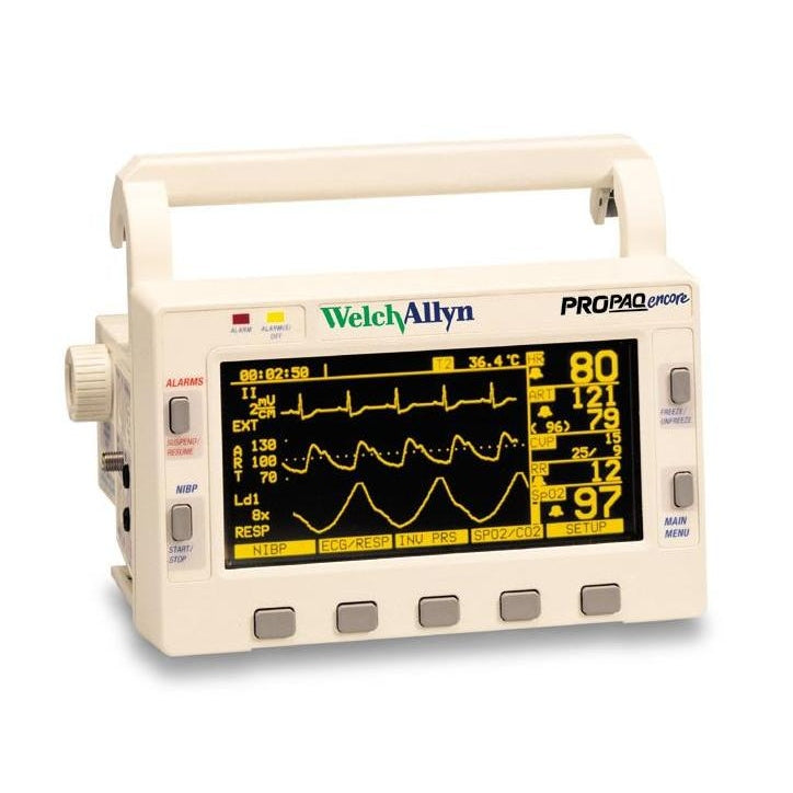 Welch Allyn Protocol Propaq Encore 206 EL ECG, NIBP, IBP, Temp, SPO2, ETCO2, Printer, Recertified