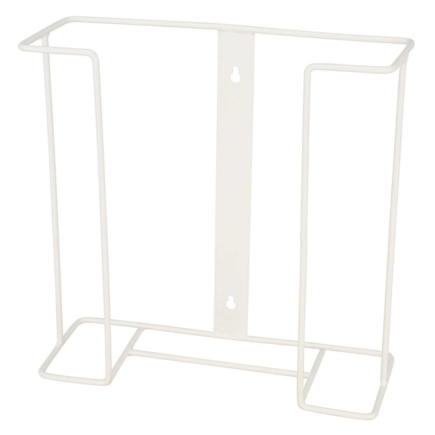 Wire Frame Wall Mount Disposable Glove Holder, White