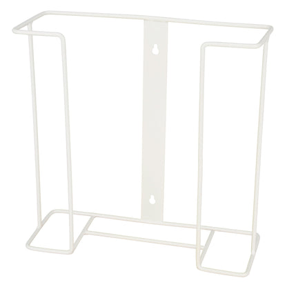 Wire Frame Wall Mount Disposable Glove Holder, White