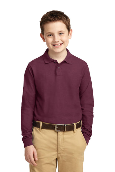 Port Authority- Port Authority® Youth Long Sleeve Silk Touch™ Polo. Y500LS-Medtech- 2