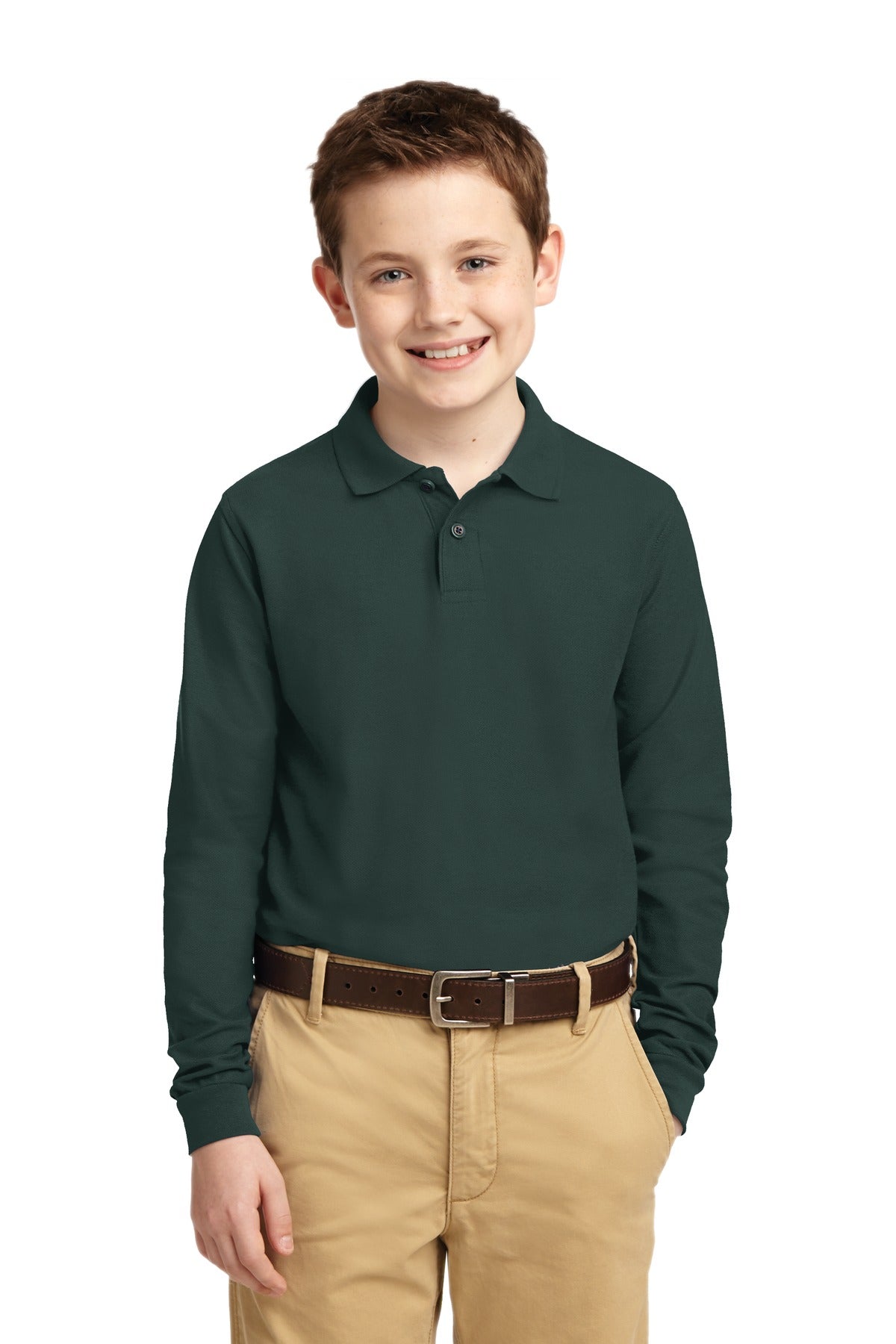 Port Authority- Port Authority® Youth Long Sleeve Silk Touch™ Polo. Y500LS-Medtech- 3