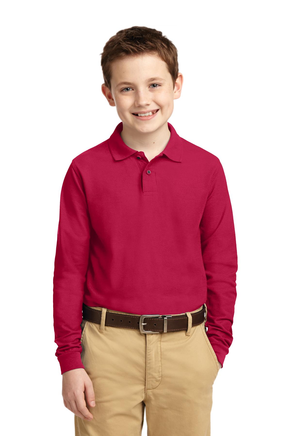 Port Authority- Port Authority® Youth Long Sleeve Silk Touch™ Polo. Y500LS-Medtech- 5