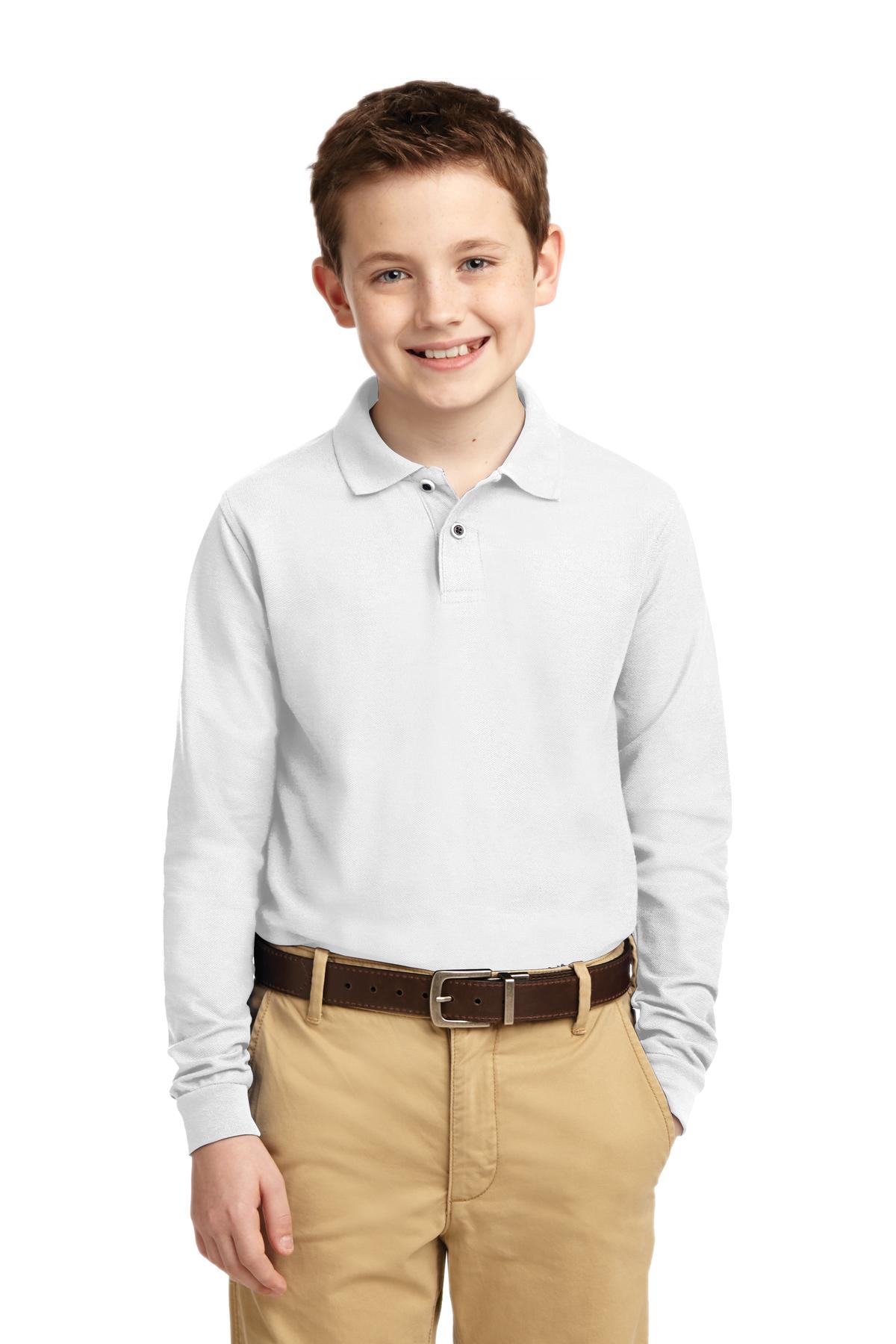 Port Authority- Port Authority® Youth Long Sleeve Silk Touch™ Polo. Y500LS-Medtech- 7