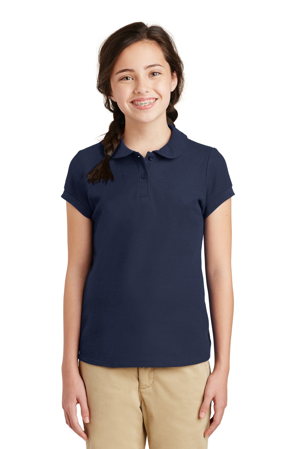 Port Authority- Port Authority® Girls Silk Touch™ Peter Pan Collar Polo. YG503-Medtech- 3