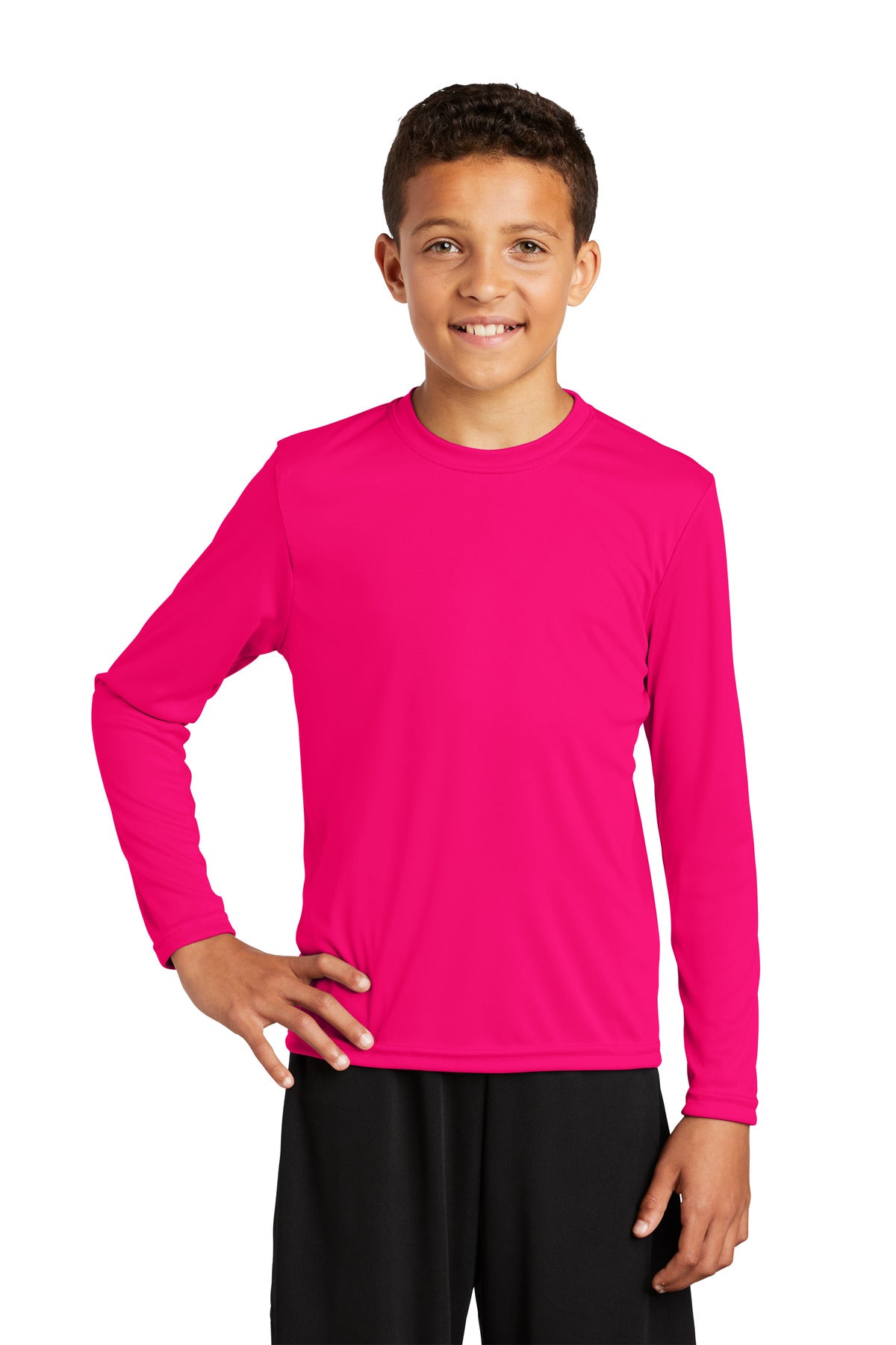 Sport-Tek- Sport-Tek® Youth Long Sleeve PosiCharge® Competitor™ Tee. YST350LS-Medtech- 17