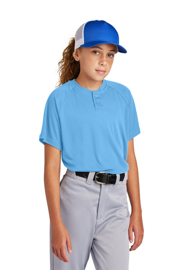 Sport-Tek- Sport-Tek® Youth PosiCharge® Competitor™ 2-Button Henley YST359-Medtech- 2