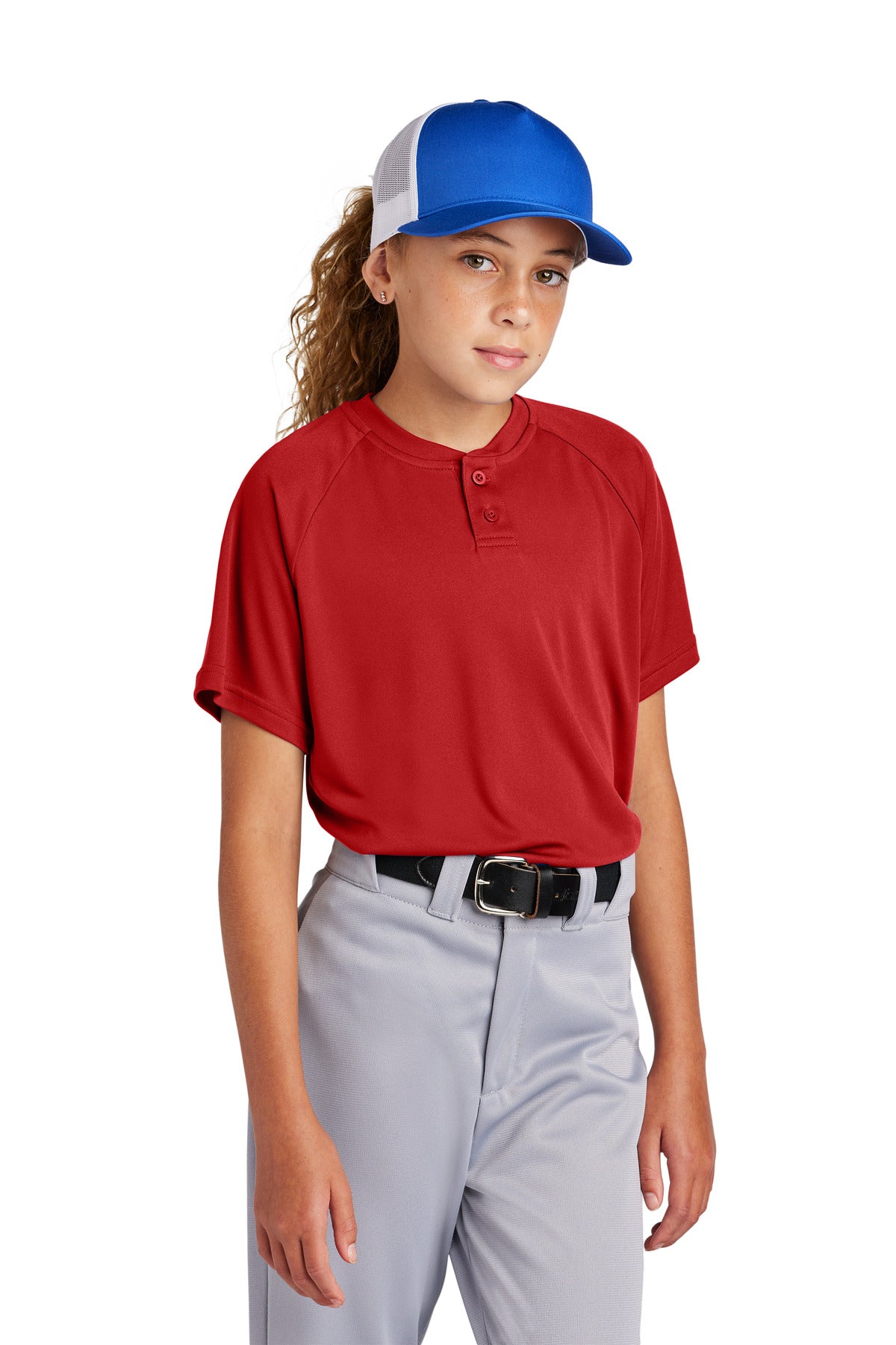 Sport-Tek- Sport-Tek® Youth PosiCharge® Competitor™ 2-Button Henley YST359-Medtech- 4