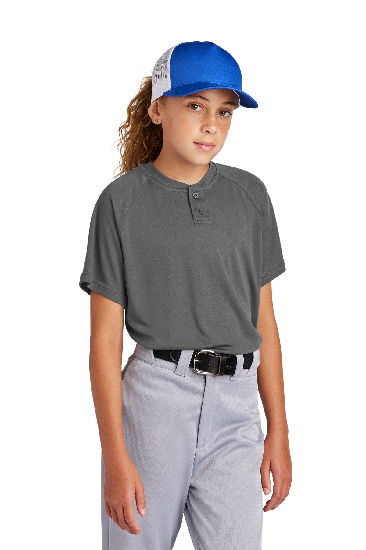 Sport-Tek- Sport-Tek® Youth PosiCharge® Competitor™ 2-Button Henley YST359-Medtech- 7