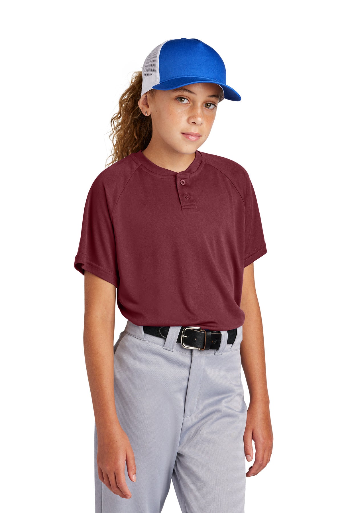 Sport-Tek- Sport-Tek® Youth PosiCharge® Competitor™ 2-Button Henley YST359-Medtech- 8